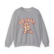 Women's Oh Snap Gingerbread Christmas sweatshirt in Sport Grey