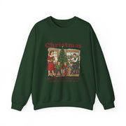 Men's Decking the Halls Christmas sweatshirt in Forest Green