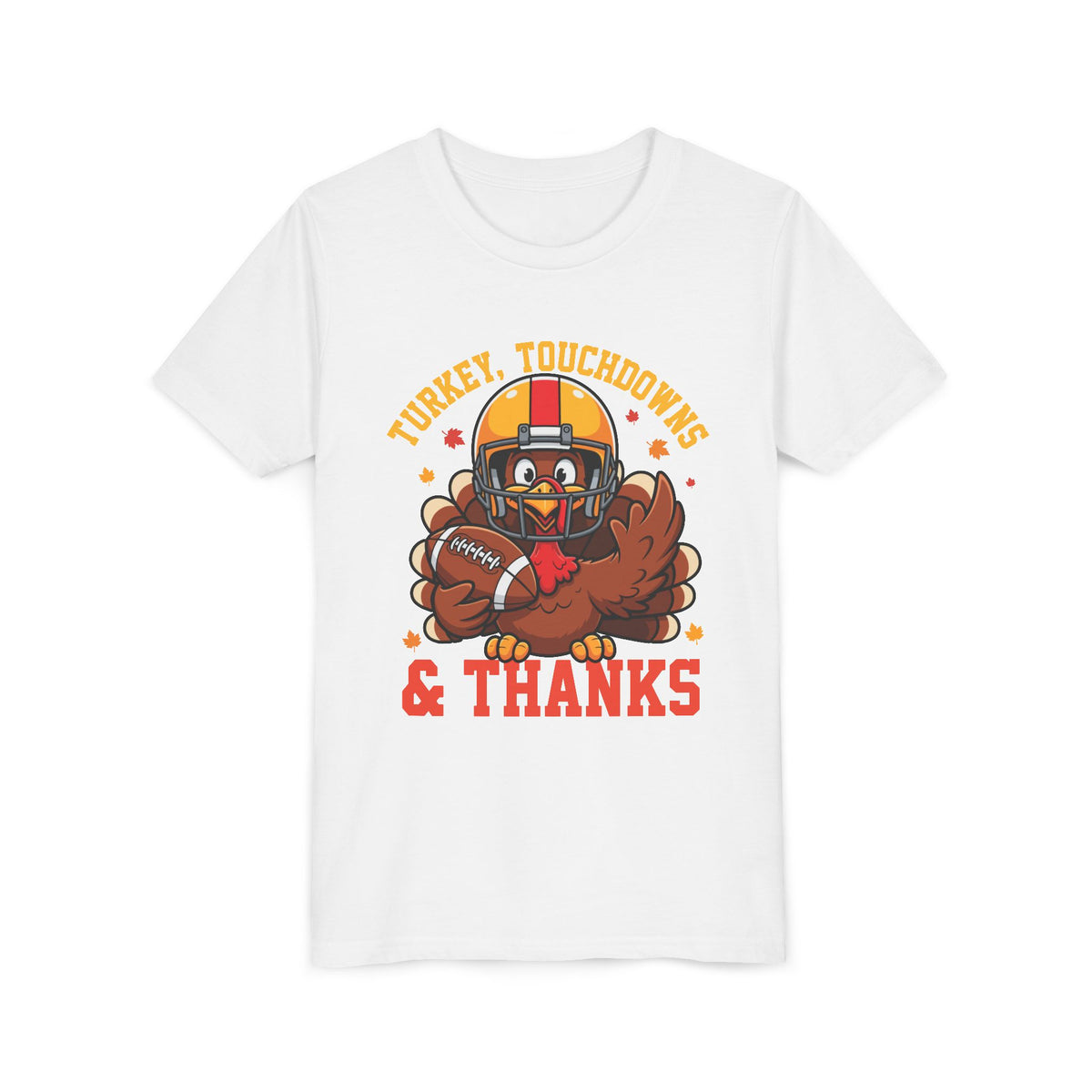 Kids Thanksgiving football turkey shirt