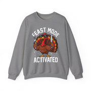 Women's Feast Mode Activated Thanksgiving sweatshirt in Graphite Heather