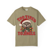 Too Tired to Jingle Christmas shirt for men in Khaki