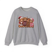 Women's Highland Cow Christmas sweatshirt in Sport Grey