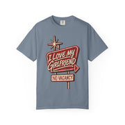 Blue Jean I Love My Girlfriend No Vacancy shirt with a retro motel sign print, Comfort Colors tee