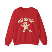 Women's Oh Snap Gingerbread Christmas sweatshirt in Red