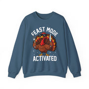 Women's Feast Mode Activated Thanksgiving sweatshirt in Indigo Blue