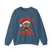 Too Tired to Jingle Christmas sweatshirt for men in Indigo Blue