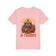 Kids Thanksgiving football turkey shirt