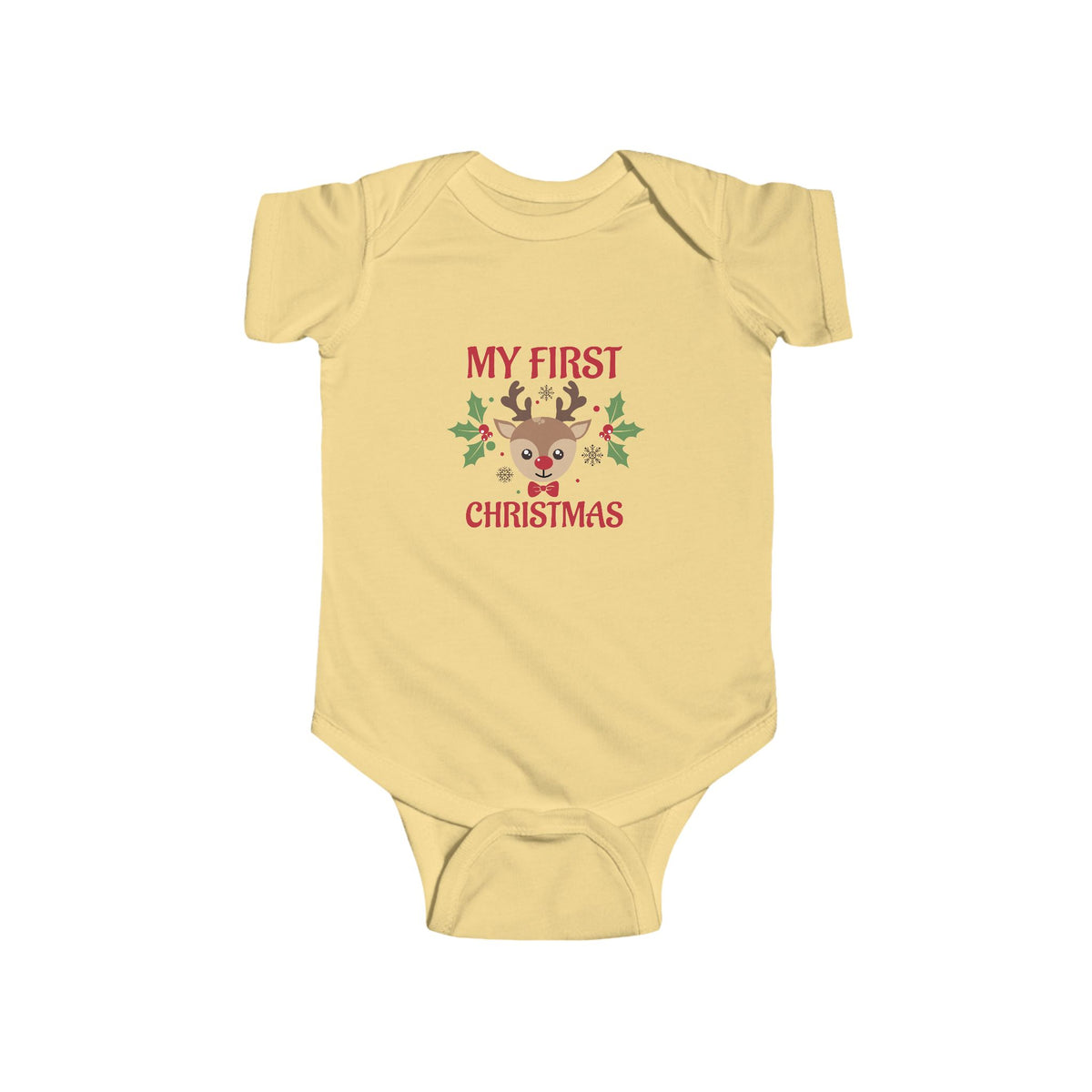 My First Christmas baby bodysuit in Butter
