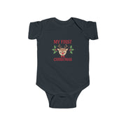 My First Christmas baby bodysuit in Black