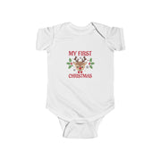 My First Christmas baby bodysuit in White