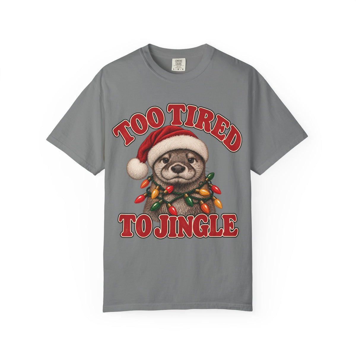 Too Tired to Jingle Christmas shirt for women in Grey
