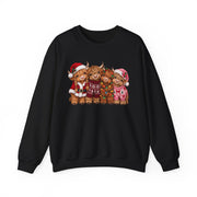 Women's Highland Cow Christmas sweatshirt in Black