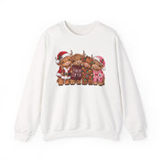 Women's Highland Cow Christmas sweatshirt in White