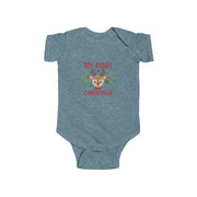 My First Christmas baby bodysuit in Vintage Indigo