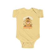 Baby Paw-sitively Thankful dog Thanksgiving bodysuit