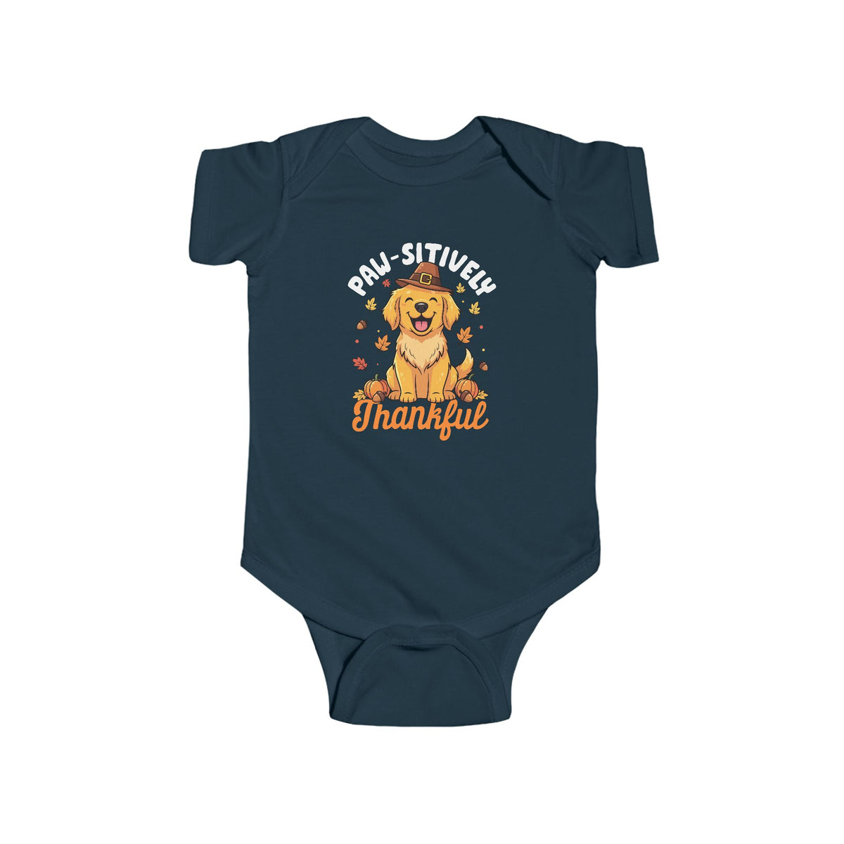 Baby Paw-sitively Thankful dog Thanksgiving bodysuit