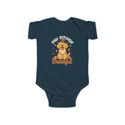 Baby Paw-sitively Thankful dog Thanksgiving bodysuit