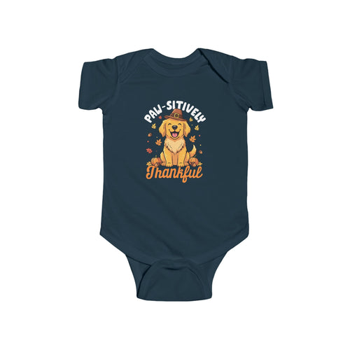 Baby Paw-sitively Thankful dog Thanksgiving bodysuit
