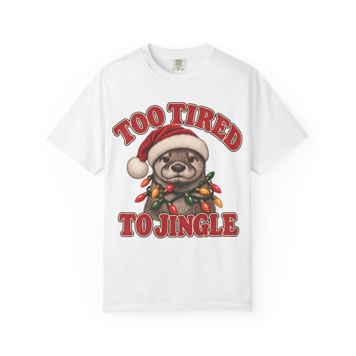 Too Tired to Jingle Christmas shirt for men in White