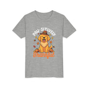 Kids Paw-sitively Thankful dog Thanksgiving shirt