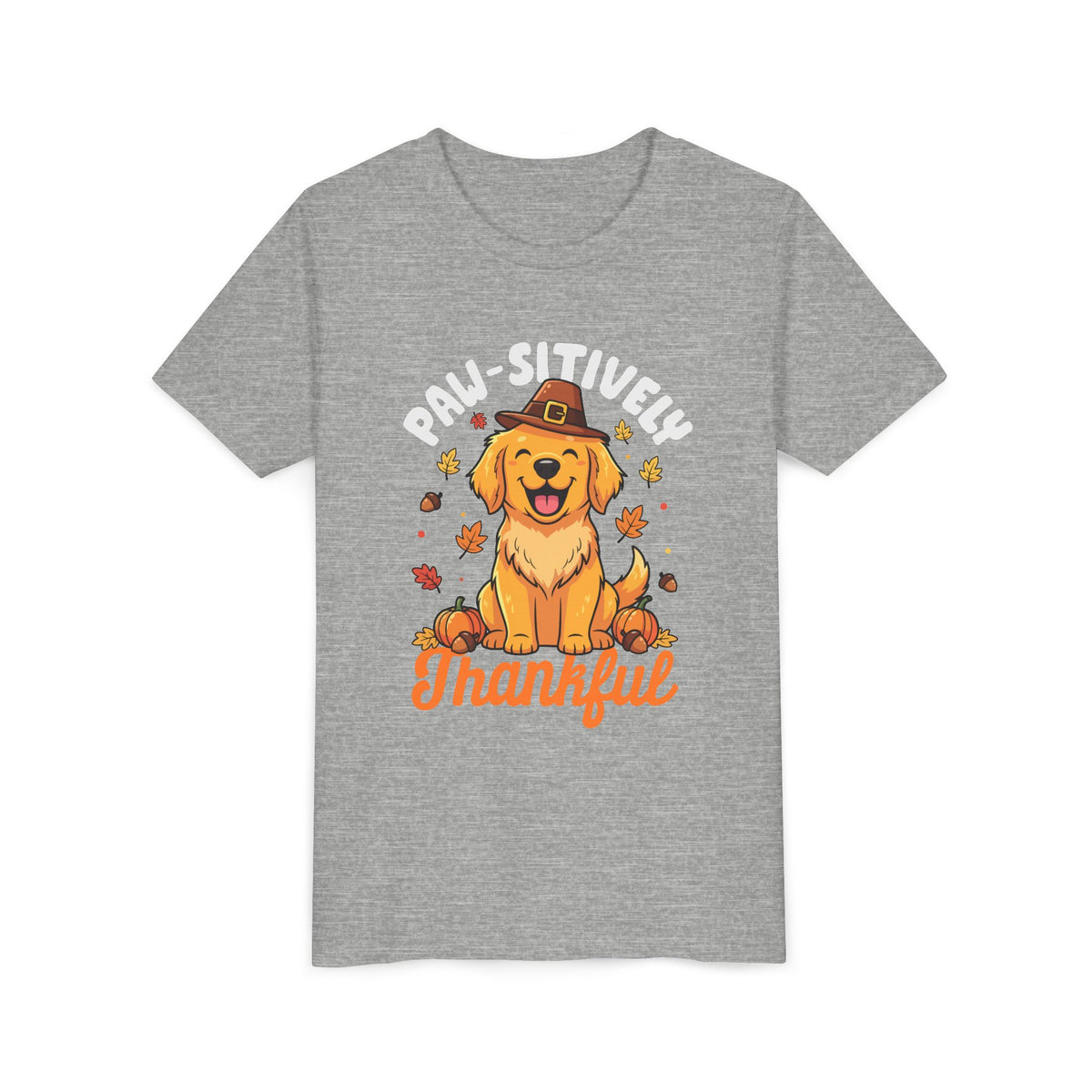 Kids Paw-sitively Thankful dog Thanksgiving shirt