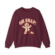 Women's Oh Snap Gingerbread Christmas sweatshirt in Maroon