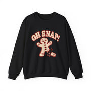 Women's Oh Snap Gingerbread Christmas sweatshirt in Black