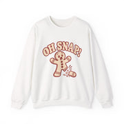 Women's Oh Snap Gingerbread Christmas sweatshirt in White