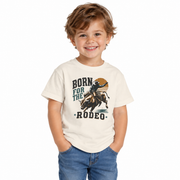 Toddler Born for the Rodeo Shirt styled in a lifestyle photo