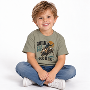 Toddler Born for the Rodeo Shirt styled in a lifestyle photo