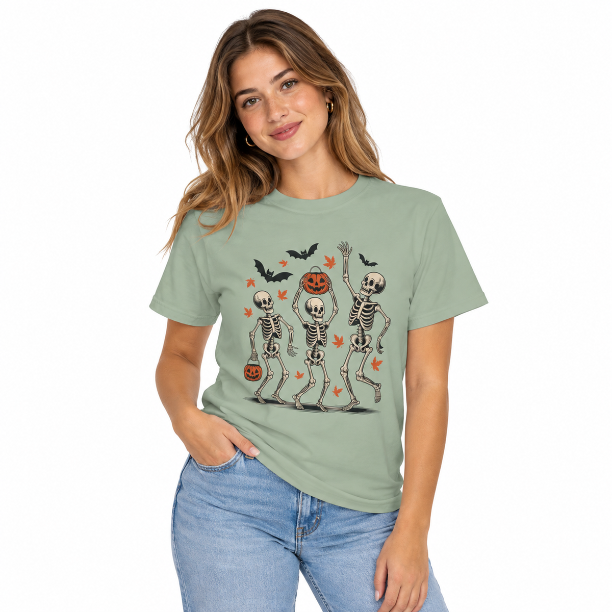Women's Dancing Skeletons Halloween Shirt