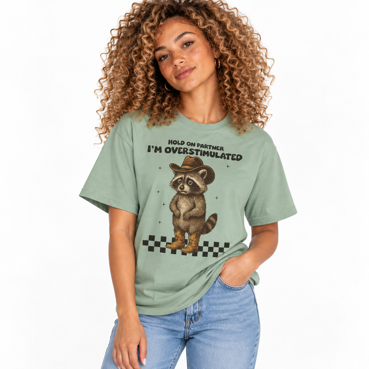 Women's Hold On Partner I'm Overstimulated Shirt
