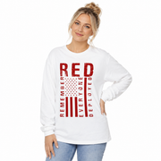 Women's RED Remember Everyone Deployed Long Sleeve Shirt