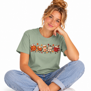 Portrait of the Thanksgiving nurse shirt with the cute cartoon print