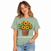 After the Rain We Grow sunflower design on a Comfort Colors shirt