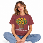 After the Rain We Grow sunflower design on a Comfort Colors shirt