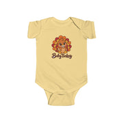 Baby Turkey matching Thanksgiving design on a baby bodysuit