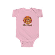 Baby Turkey matching Thanksgiving design on a baby bodysuit