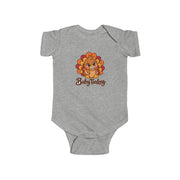 Baby Turkey matching Thanksgiving design on a baby bodysuit