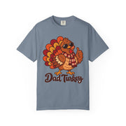 Dad Turkey matching Thanksgiving design on a men's shirt