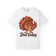 Dad Turkey matching Thanksgiving design on a men's shirt