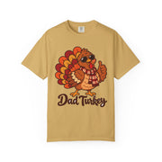 Dad Turkey matching Thanksgiving design on a men's shirt