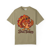 Dad Turkey matching Thanksgiving design on a men's shirt