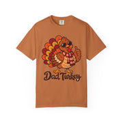 Dad Turkey matching Thanksgiving design on a men's shirt