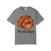Grandpa Turkey matching Thanksgiving design on a men's shirt