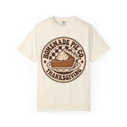 Homemade Pie Co. Thanksgiving design on an ivory women's shirt