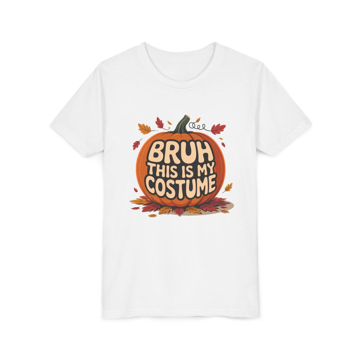 Bruh This Is My Costume halloween print on a White kids shirt