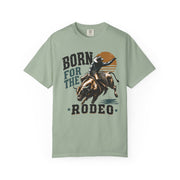 Born for the Rodeo vintage bull rider print on a Bay men's shirt