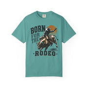 Born for the Rodeo vintage bull rider print on a Seafoam men's shirt