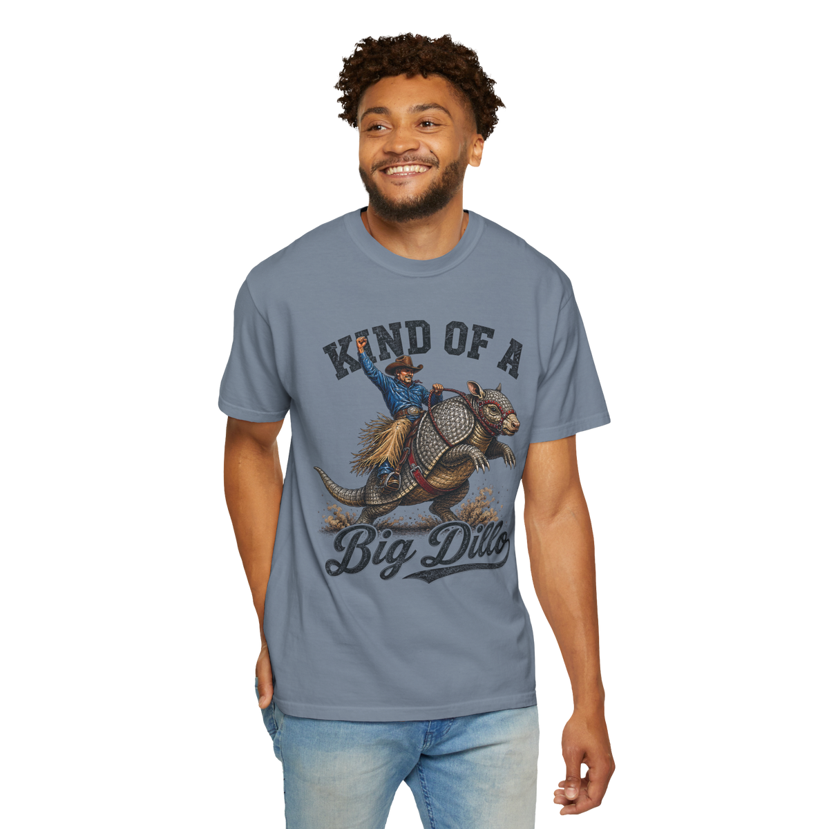 Men's Kind of a Big Dillo Shirt styled in a lifestyle photo